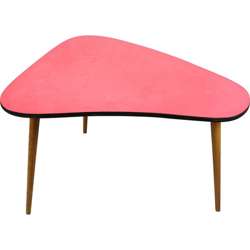 Vintage red oval table, Italy
