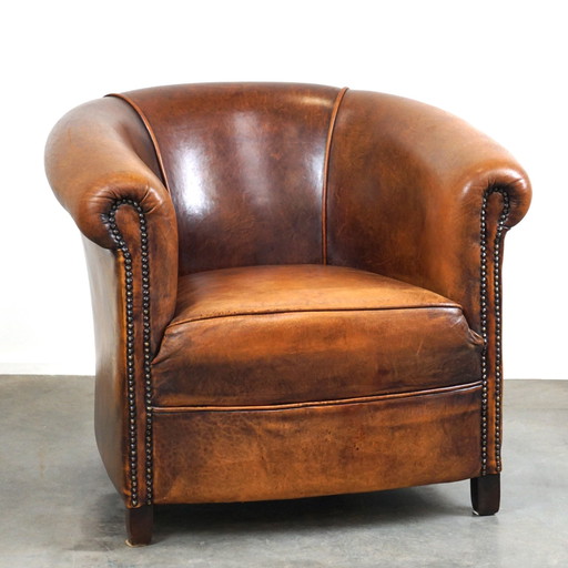 Fauteuil club en peau de mouton