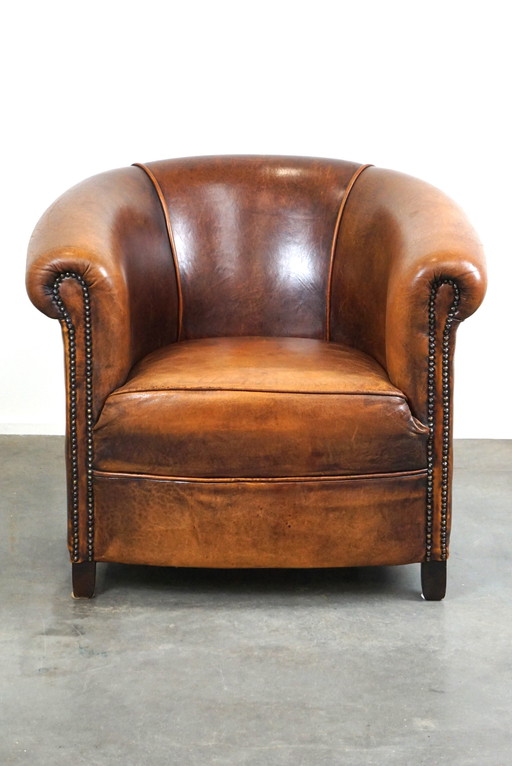 Sheep leather club chair