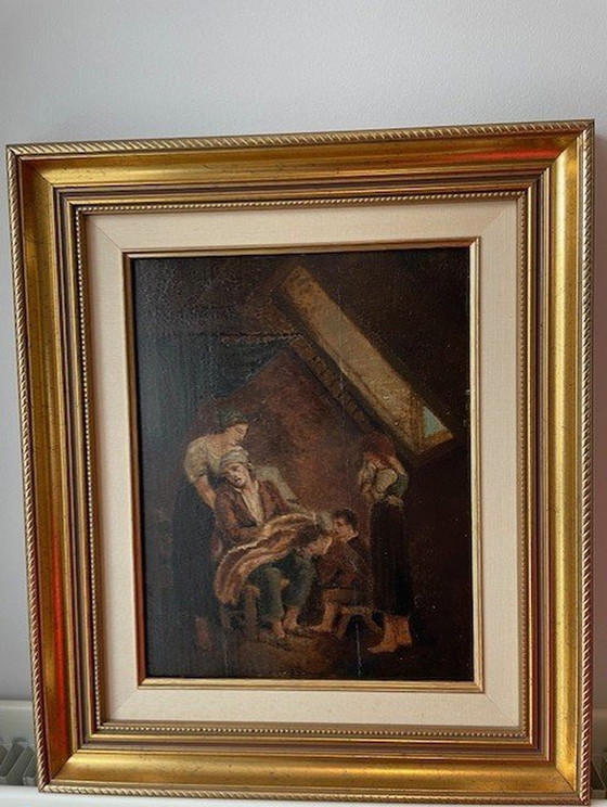 Image 1 of La familia infeliz de H. Vanzuyt (1893), pintura de 34 x 27 cm (48 x 42 cm con marco)