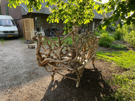 Image 1 of Bamboo carrot garden bench lounger