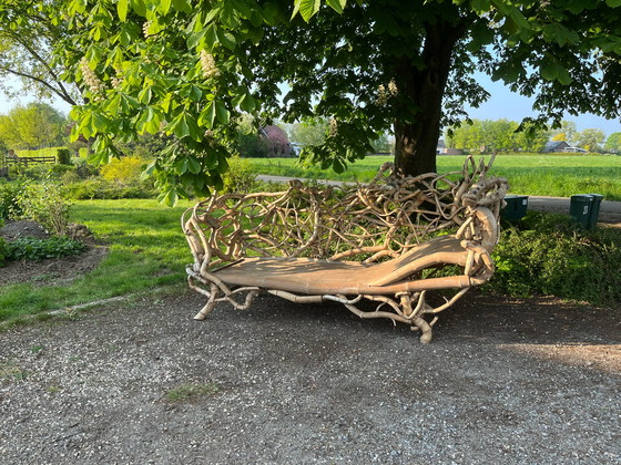 Image 1 of Bamboo carrot garden bench lounger