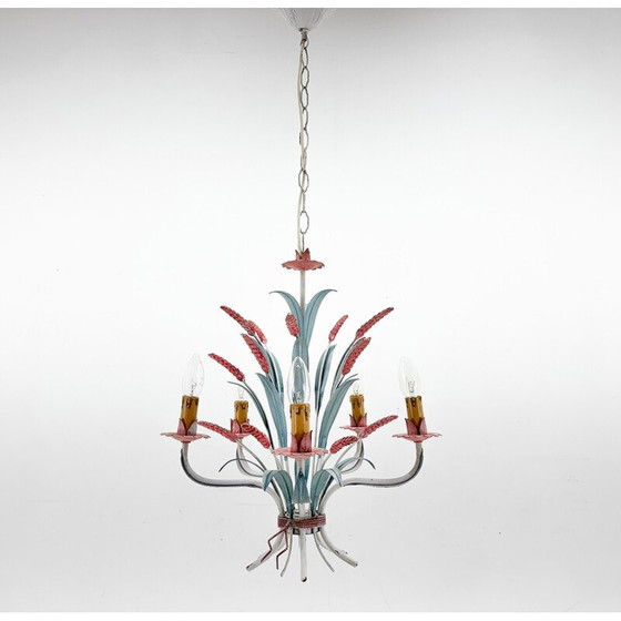 Image 1 of Vintage metal chandelier, Italy 1970