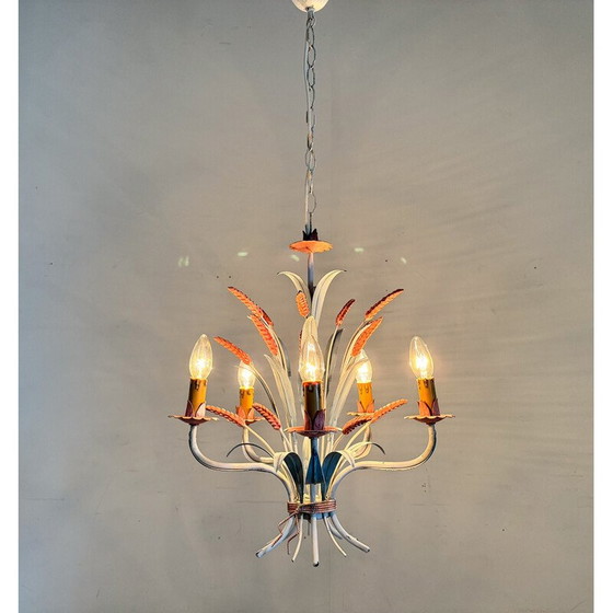 Image 1 of Vintage metal chandelier, Italy 1970