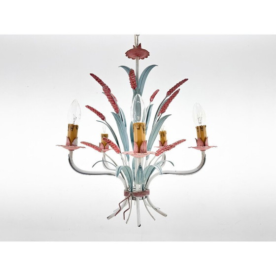 Image 1 of Vintage metal chandelier, Italy 1970