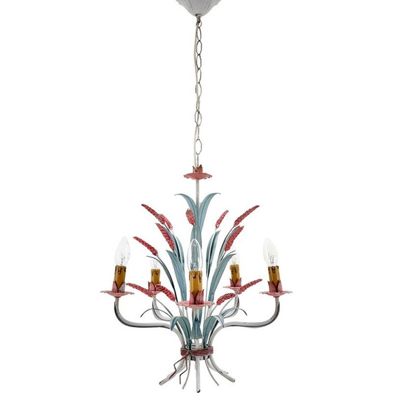 Image 1 of Vintage metal chandelier, Italy 1970