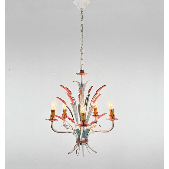 Image 1 of Vintage metal chandelier, Italy 1970