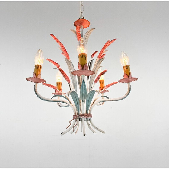 Image 1 of Vintage metal chandelier, Italy 1970