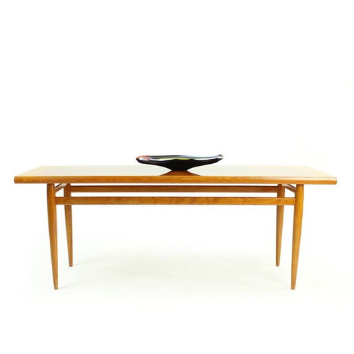Vintage coffee table in mahogany and teak, Czechoslovakia 1970