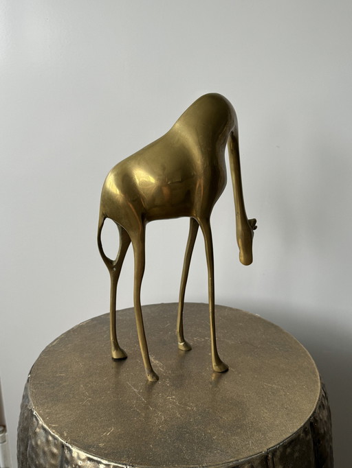 Brass statue giraffe