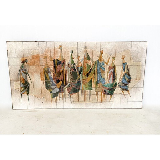 Mid-century wall ceramic panel