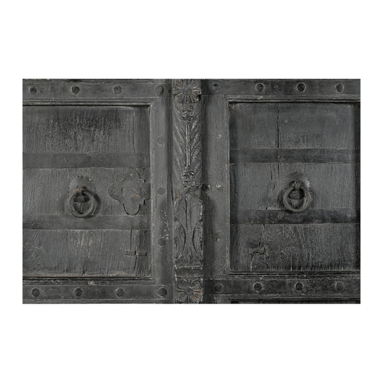 Image 1 of Indian tall cabinet with carvings black