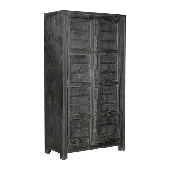 Image 1 of Indian tall cabinet with carvings black