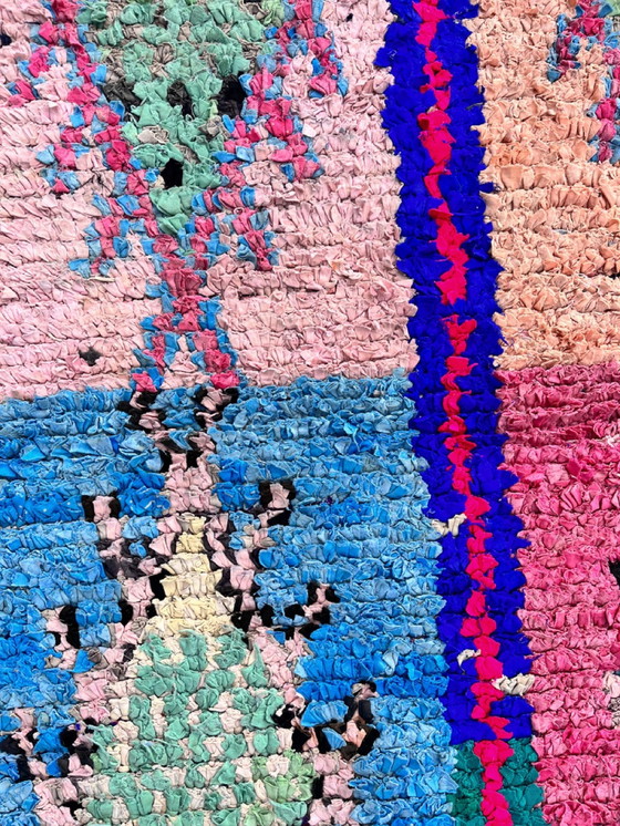 Image 1 of Tapis marocain en coton berbère rose