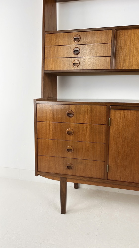 Image 1 of Teak Veneer Swedish Bookcase Sideboard