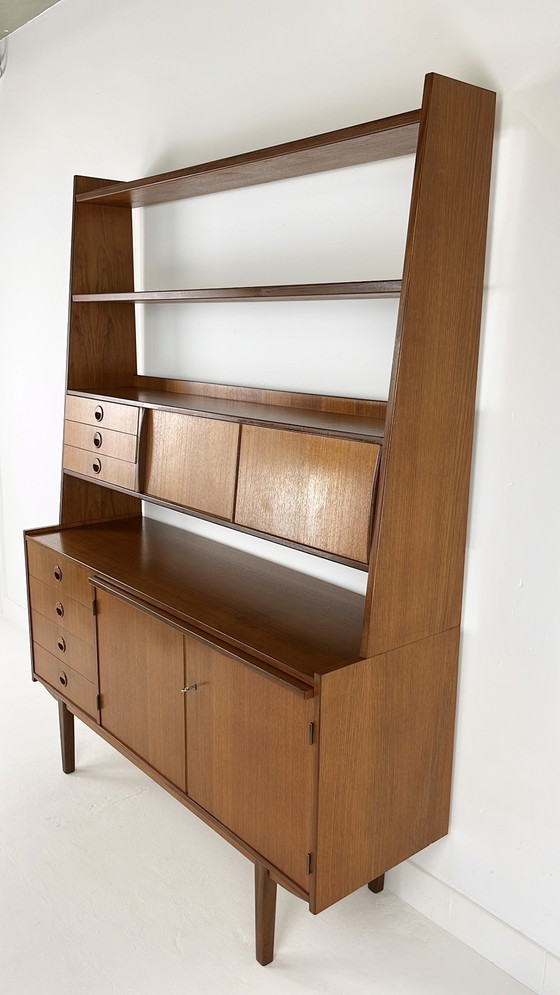 Image 1 of Teak Veneer Swedish Bookcase Sideboard