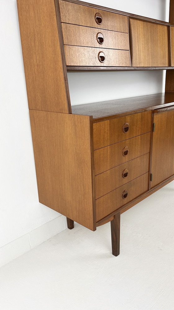 Image 1 of Teak Veneer Swedish Bookcase Sideboard