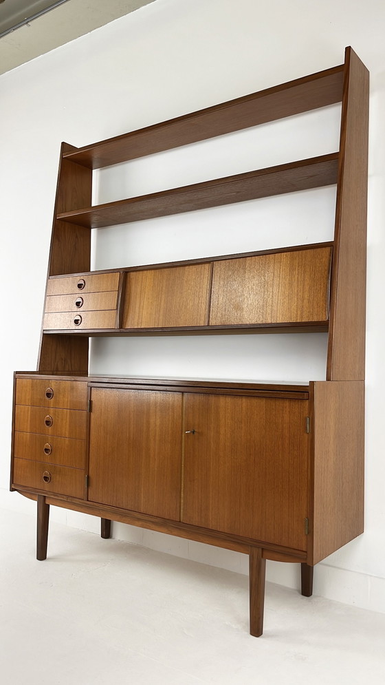 Image 1 of Teak Veneer Swedish Bookcase Sideboard