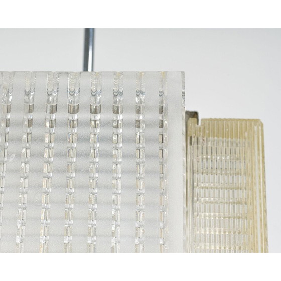 Image 1 of Vintage Glass and chrome ceiling lamp from Napako 1970s