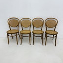 Set di 4 sedie da pranzo/bistrot in legno curvato, anni '60