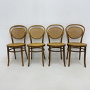Set di 4 sedie da pranzo/bistrot in legno curvato, anni '60