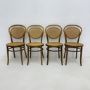 Set di 4 sedie da pranzo/bistrot in legno curvato, anni '60