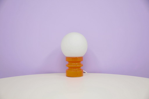 lampe orange Allemagne de l'Ouest ampoule en verre