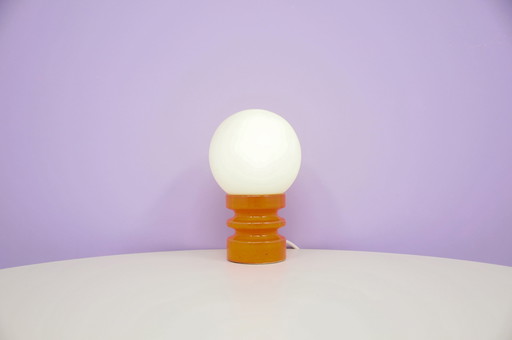 lampe orange Allemagne de l'Ouest ampoule en verre