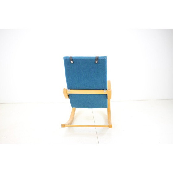 Image 1 of Vintage rocking chair in fabric and wood, Czechoslovakia 1970