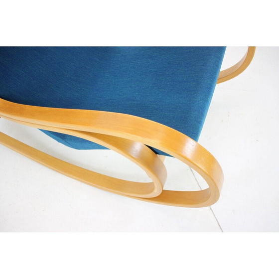 Image 1 of Vintage rocking chair in fabric and wood, Czechoslovakia 1970