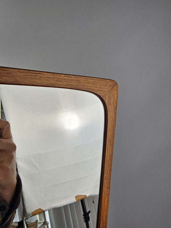 Image 1 of Teak wooden mirror Danish with shelf