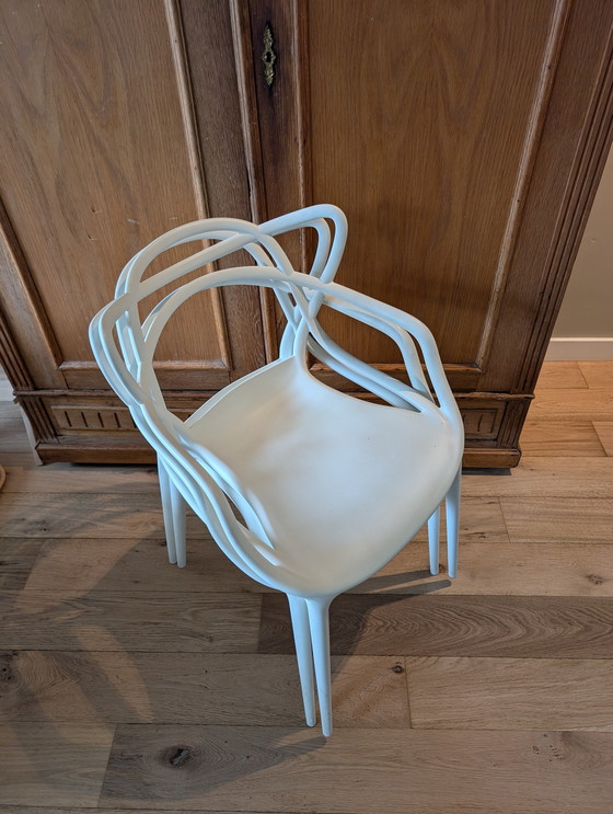 Image 1 of 2x Kartell Masters Chairs, White