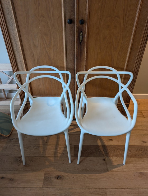 Image 1 of 2x Kartell Masters Chairs, White