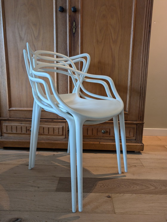 Image 1 of 2x Kartell Masters Chairs, White