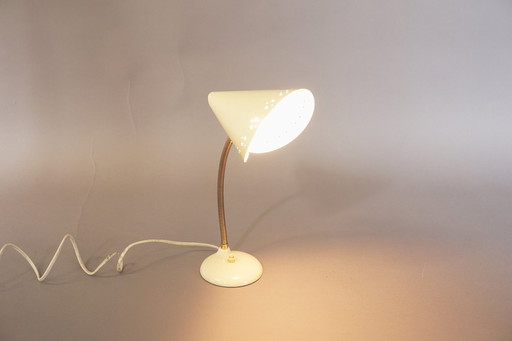 Vintage table lamp made of perforated sheet metal in the style of Mathieu Mategot, 1960s