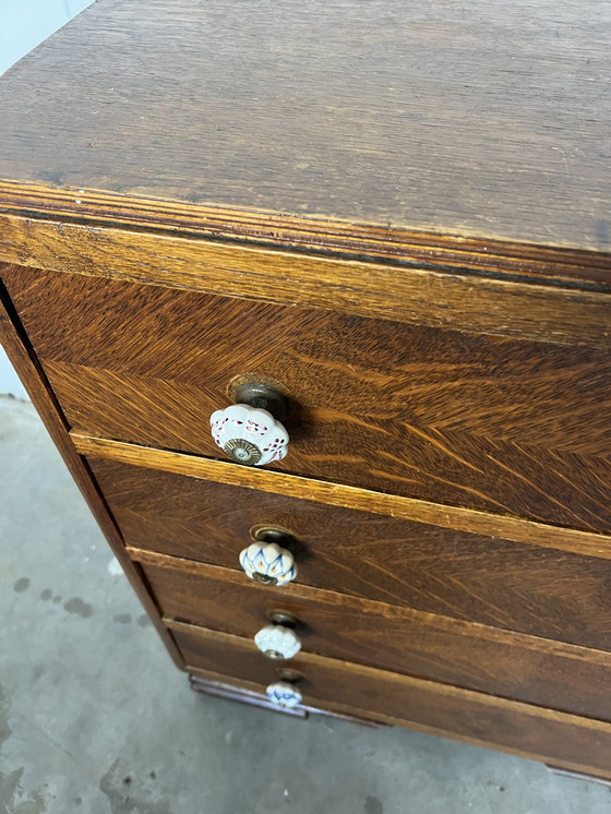 Image 1 of Art Deco chests of drawers with special veneer.