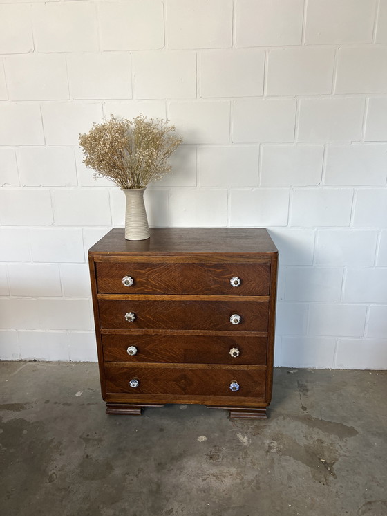 Image 1 of Art Deco chests of drawers with special veneer.