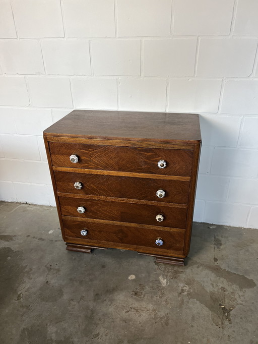 Art Deco chests of drawers with special veneer.