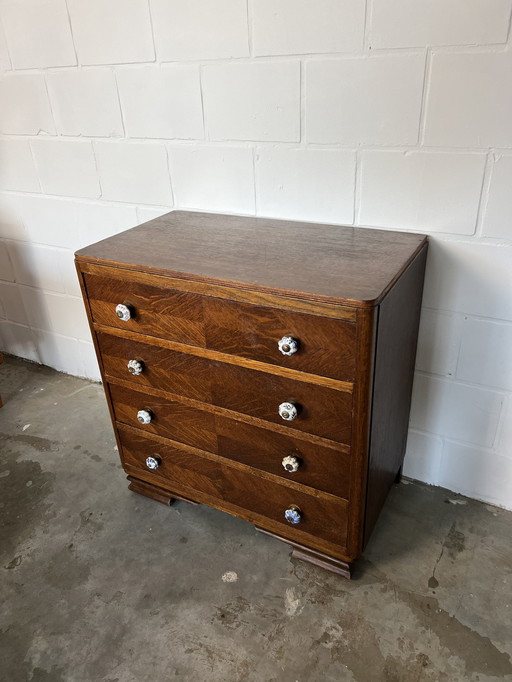 Art Deco chests of drawers with special veneer.