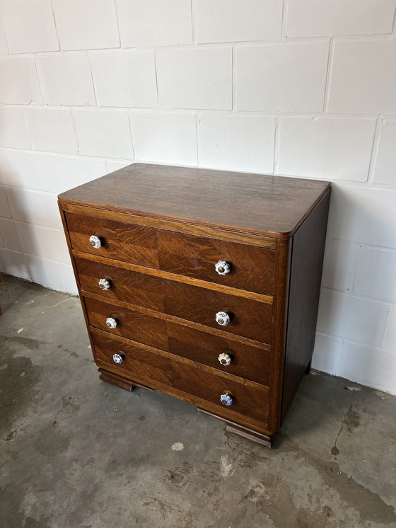 Image 1 of Art Deco chests of drawers with special veneer.