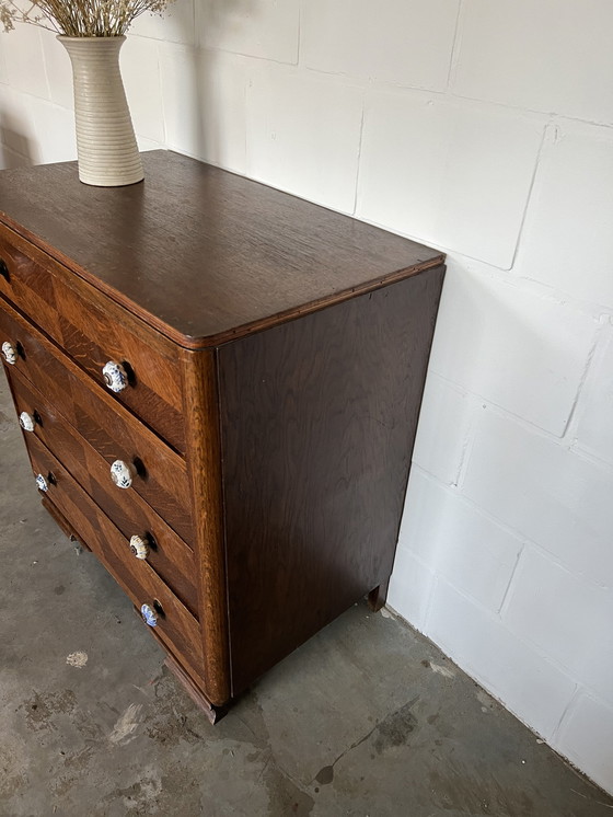 Image 1 of Art Deco chests of drawers with special veneer.