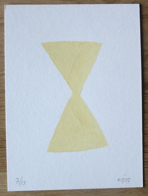 Klaas Gubbels - Yellow diabolo template print - 2007