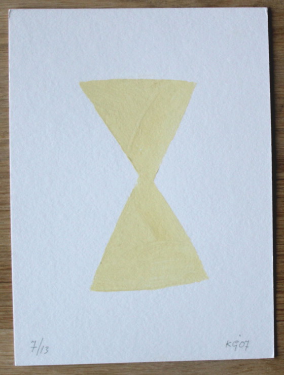 Image 1 of Klaas Gubbels - Yellow diabolo template print - 2007