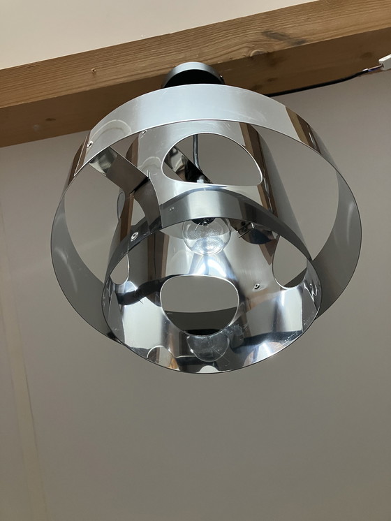 Image 1 of Vintage adjustable hanging lamp chrome