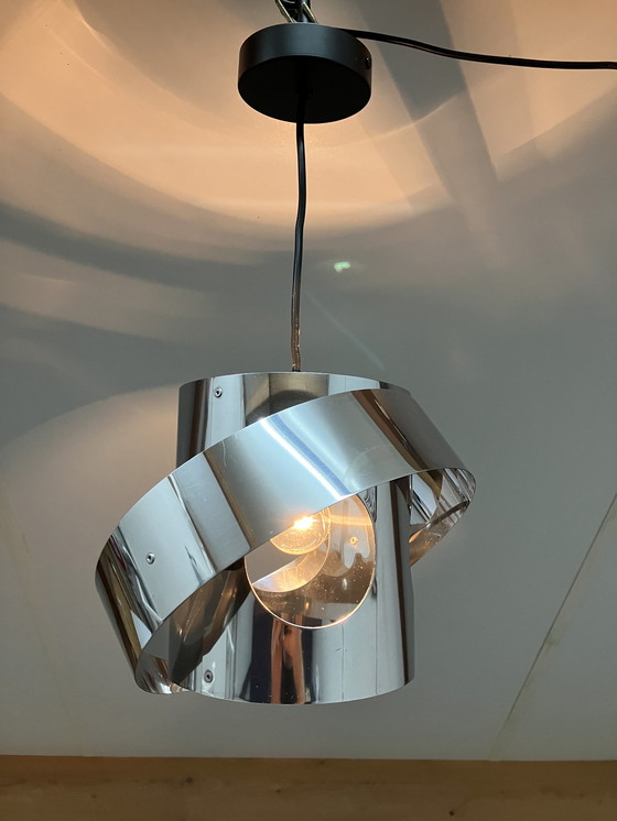 Image 1 of Vintage adjustable hanging lamp chrome