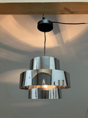 Lampada a sospensione regolabile vintage cromata