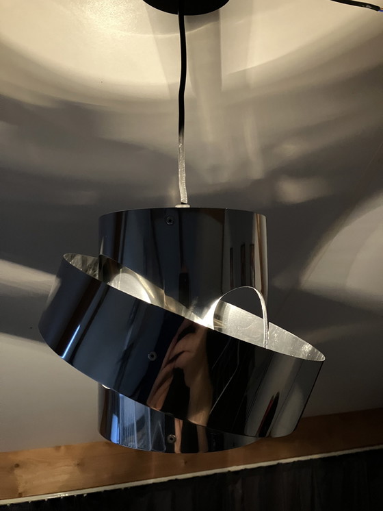 Image 1 of Vintage adjustable hanging lamp chrome