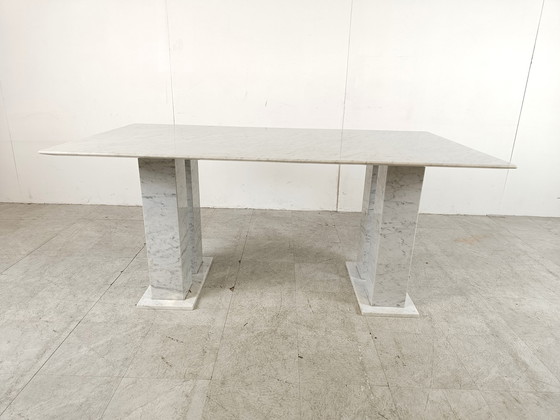 Image 1 of White marble dining table