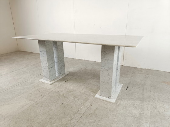 Image 1 of White marble dining table