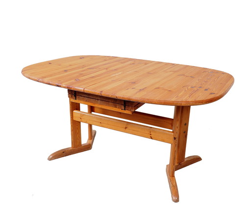 Grande table de salle à manger ovale extensible, Danemark, années 1980